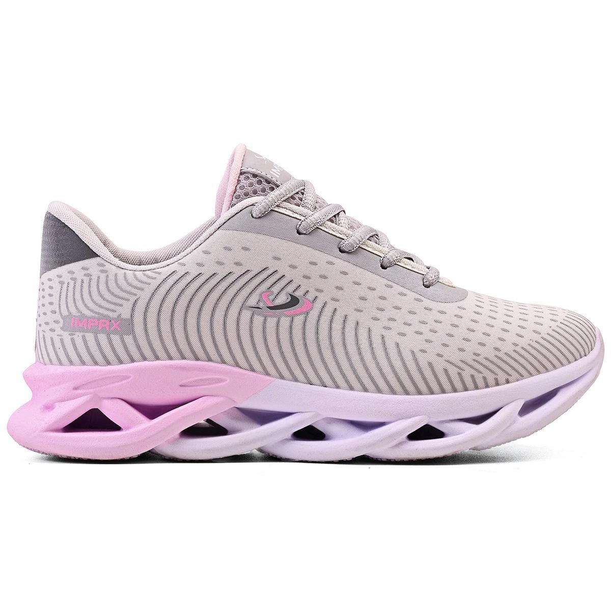 Kit 2 Tênis Feminino Esportivo Bella Estiloso Moderno Treino Academia Corrida Caminhada - Cinza+Lilás - Imagem 4