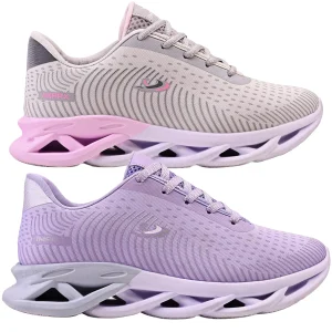 Kit 2 Tênis Feminino Esportivo Bella Estiloso Moderno Treino Academia Corrida Caminhada - Cinza+Lilás