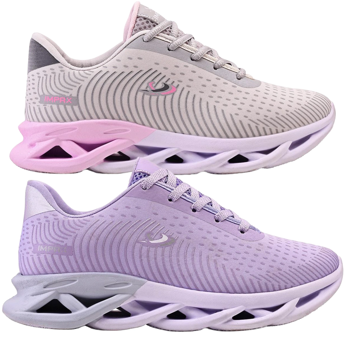 Kit 2 Tênis Feminino Esportivo Bella Estiloso Moderno Treino Academia Corrida Caminhada - Cinza+Lilás