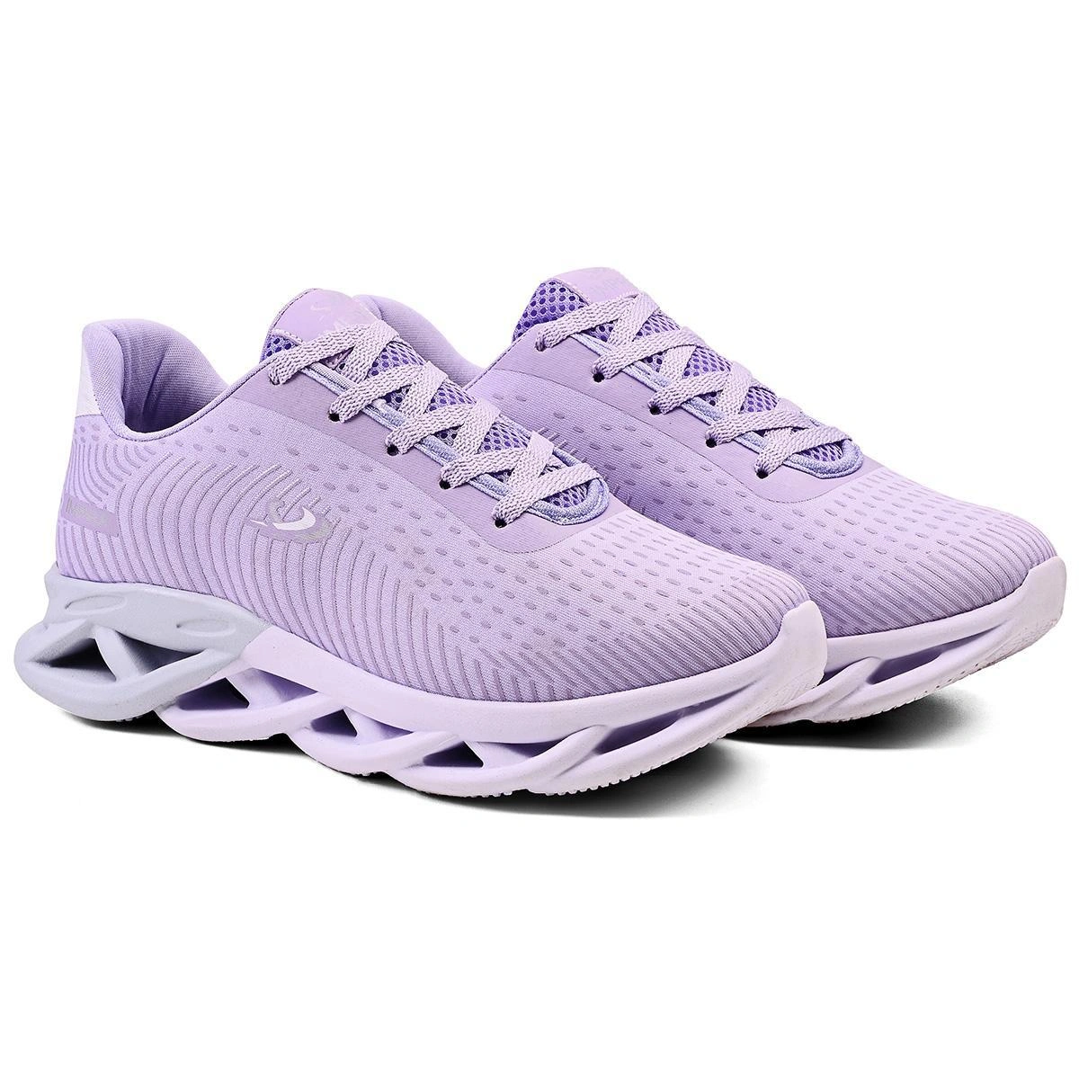 Kit 2 Tênis Feminino Esportivo Bella Estiloso Moderno Treino Academia Corrida Caminhada - Cinza+Lilás - Imagem 3