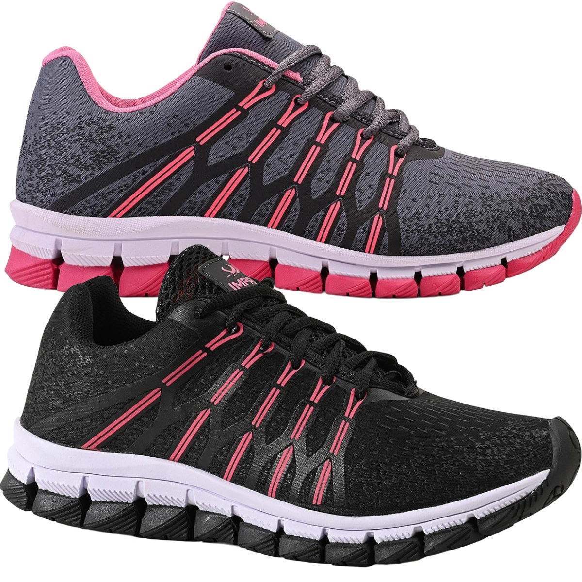 Kit 2 Tênis Feminino Olimpk Conforto Premium Academia Caminhada - Grafite+Preto
