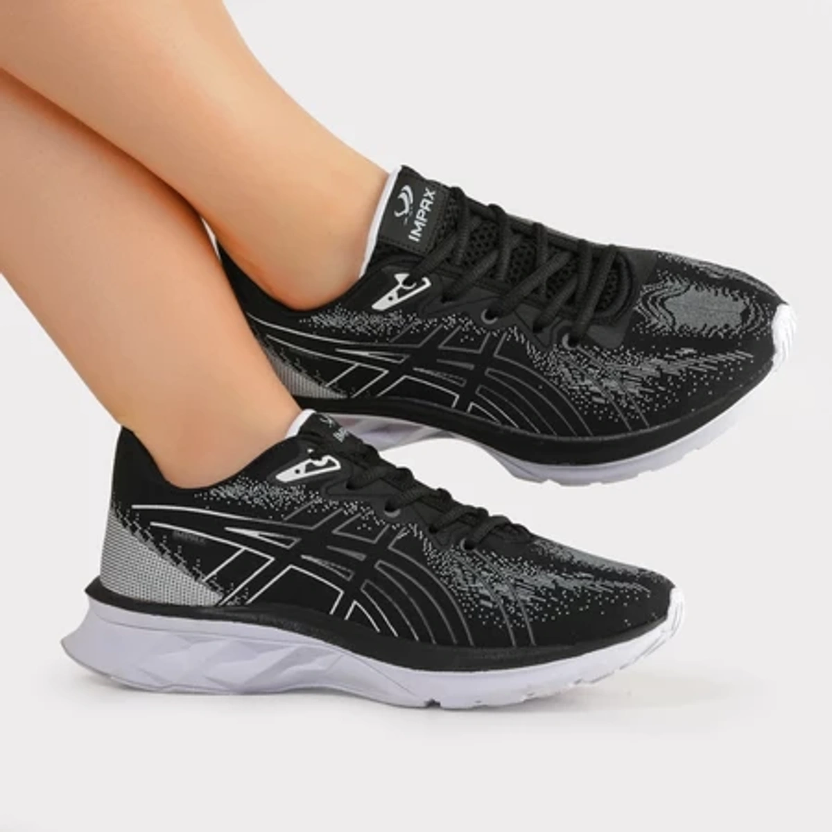Kit 2 Tênis Masculino Abuzze Estiloso Esportivo Academia Leve Confortável - Preto+Laranja - Imagem 2