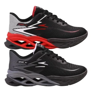 Kit 2 Tênis Masculino Icloud Esportivo Treino Academia Corrida - Preto e Vermelho+Preto