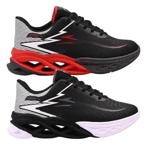 Kit 2 Tênis Masculino Icloud Esportivo Treino Academia Corrida - Preto e Vermelho+Preto e Branco