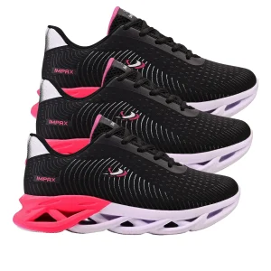 Kit 2 Tênis Feminino PodLinda Estiloso Esportivo Academia Leve Confortável - Preto e Pink