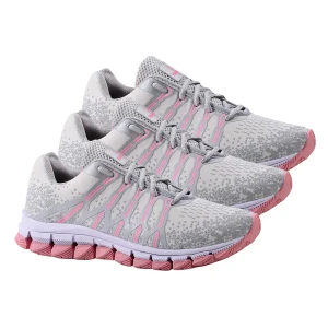 Kit 3 Tênis Feminino Olimpk Conforto Premium Academia Caminhada - Cinza e Rosa
