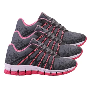Kit 3 Tênis Feminino Olimpk Conforto Premium Academia Caminhada - Grafite
