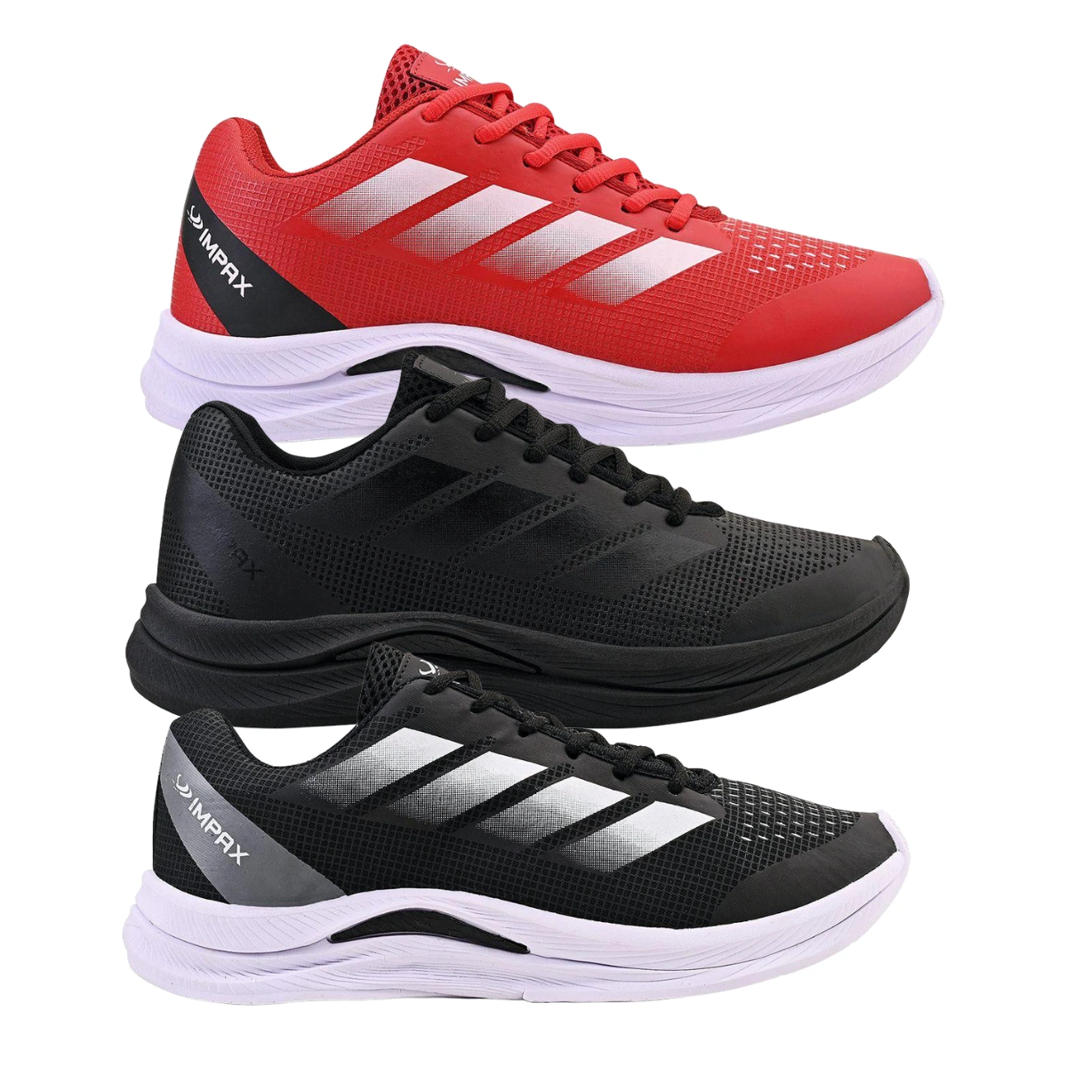 Kit 3 Tênis Masculino Dublin Esportivo Academia Corrida Caminhada - Azul Marinho + Vermelho + Preto - Imagem 7