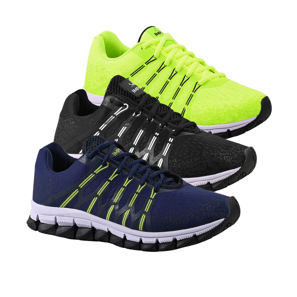 Kit 3 Tênis Masculino Olimpk Academia Caminhada Corrida Confortável - Preto Branco + Azul Marinho + Preto Azul - Imagem 11