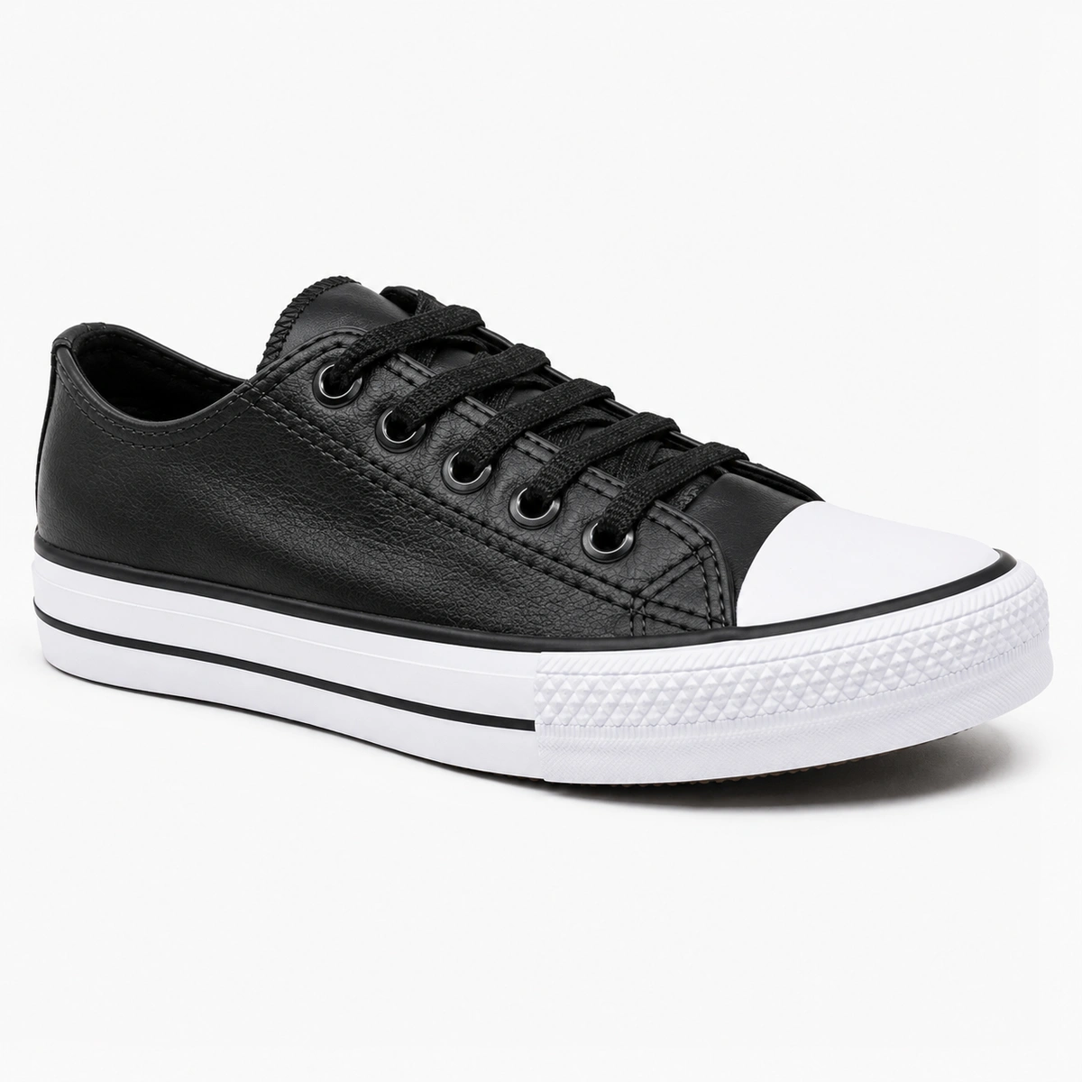Tênis Masculino e Feminino Casual Couro Ab Star - Preto