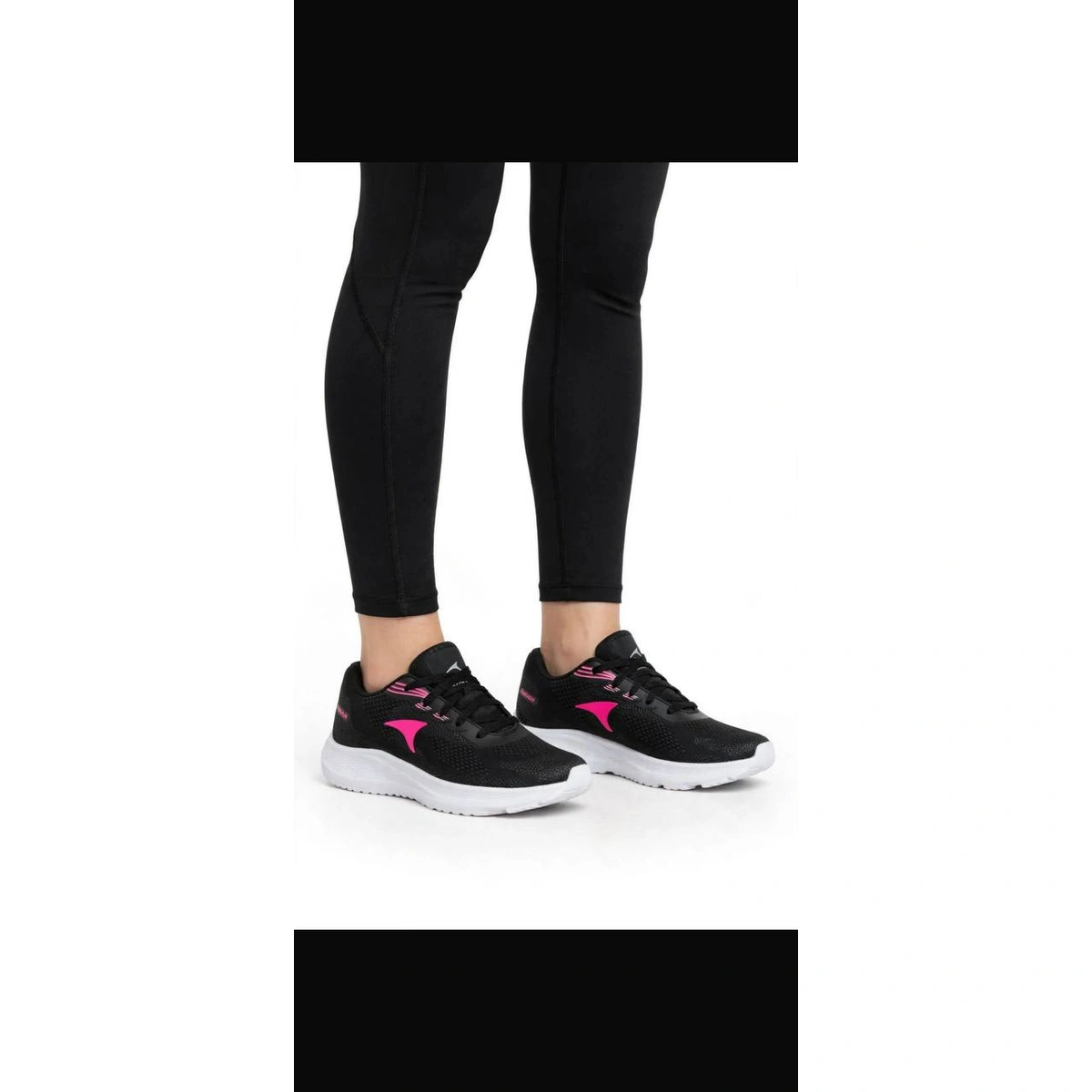 Tênis Feminino Academia Preto Corrida Caminhada Treino Confortável Leve - Branco/Rosa
