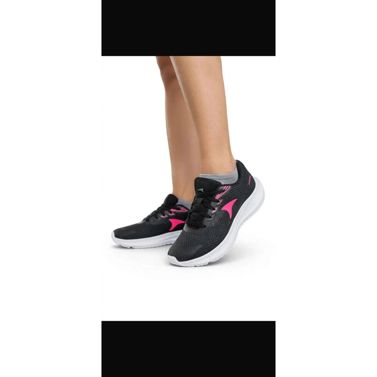 Tênis Feminino Academia Preto Corrida Caminhada Treino Confortável Leve - Preto - Imagem 9