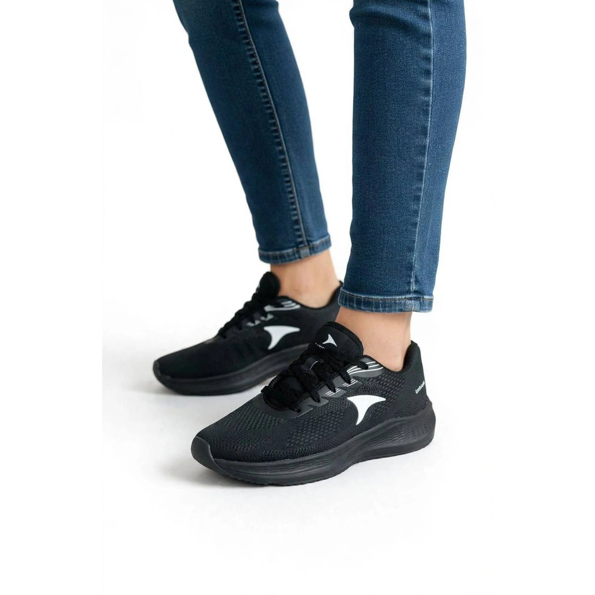 Tênis Feminino Academia Preto Corrida Caminhada Treino Confortável Leve - Preto - Imagem 2