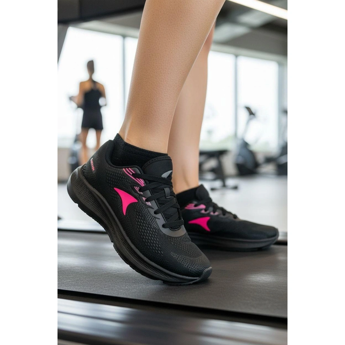 Tênis Feminino Academia Preto Corrida Caminhada Treino Confortável Leve - Preto - Imagem 7