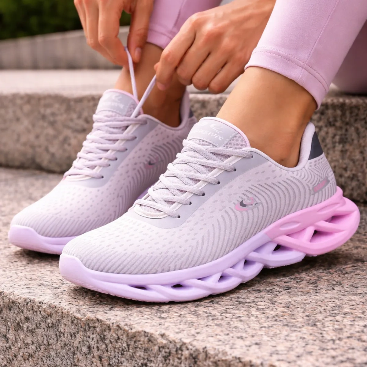Tênis Feminino Esportivo Bella Estiloso Moderno Treino Academia Corrida Caminhada - Cinza - Imagem 2