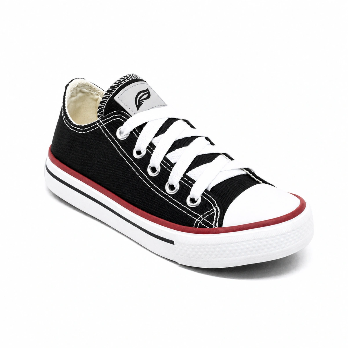 Tênis Infantil Cano Baixo Lona - Preto