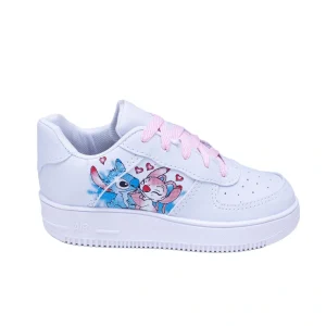 Tênis Infantil Menina Casual Stitch - Branco