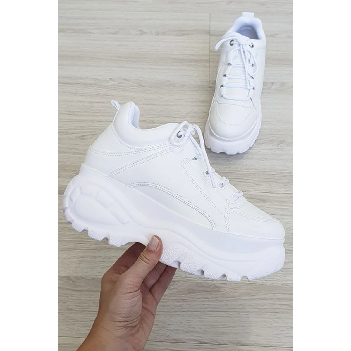 Tênis Plataforma Feminino Bufalo London - Branco - Imagem 11