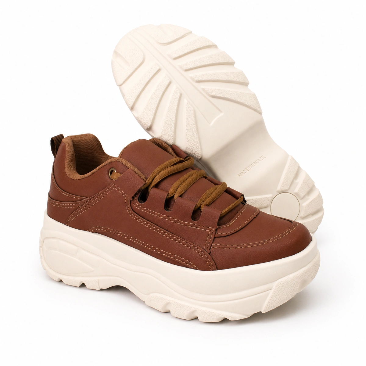 Tênis Plataforma Feminino Bufalo London - Branco - Imagem 5