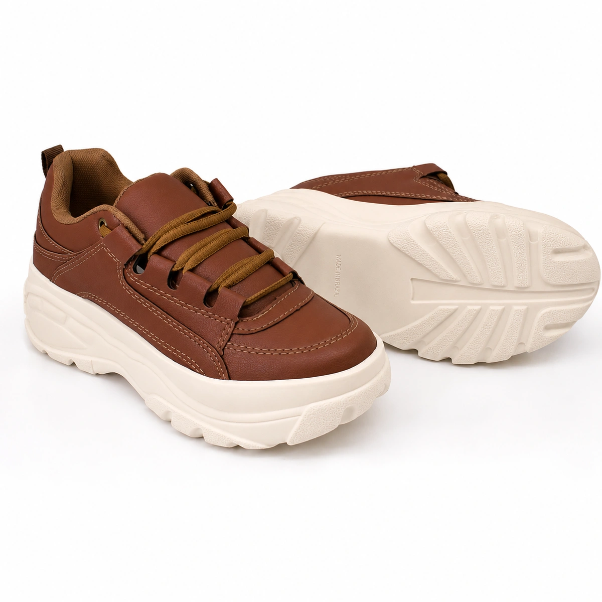 Tênis Plataforma Feminino Bufalo London - Branco - Imagem 6
