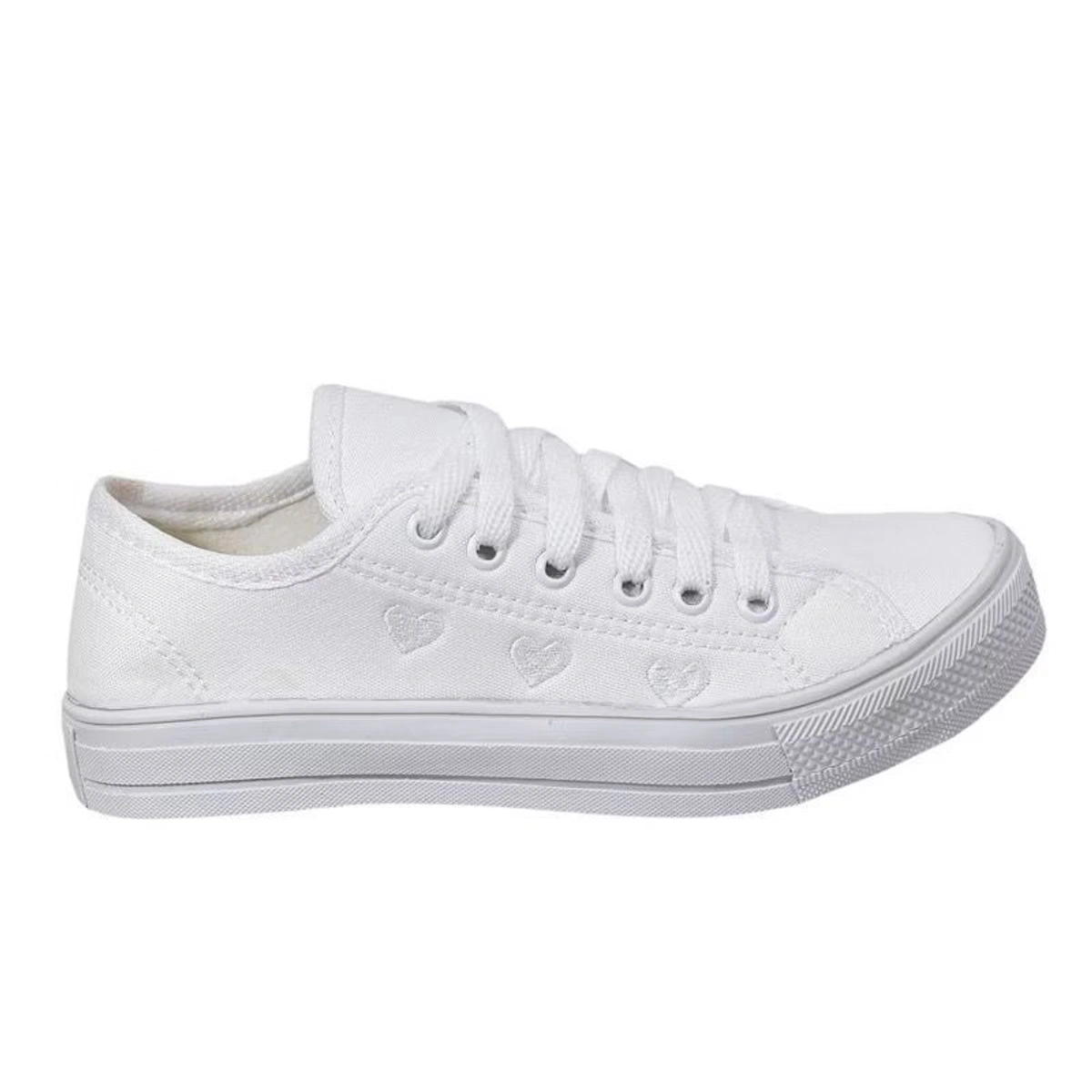 Tênis casual Feminino Coração Leve e Confortável Dia dia - Branco